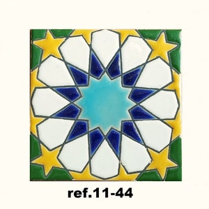 Azulejos de cerámica andaluza 11cm 4.3 , Spanish tiles for DIY, Decorative tiles, mosaic tiles, ceramic coasters, Spain wall tiles ref.11-44