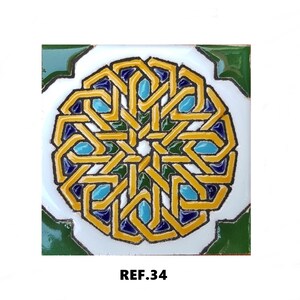 Andalusian ceramic tiles 7.5cm 3, Spanish tiles for DIY, Decorative tiles, mosaic tiles, ceramic tiles, coaster, Spain tiles REF.34