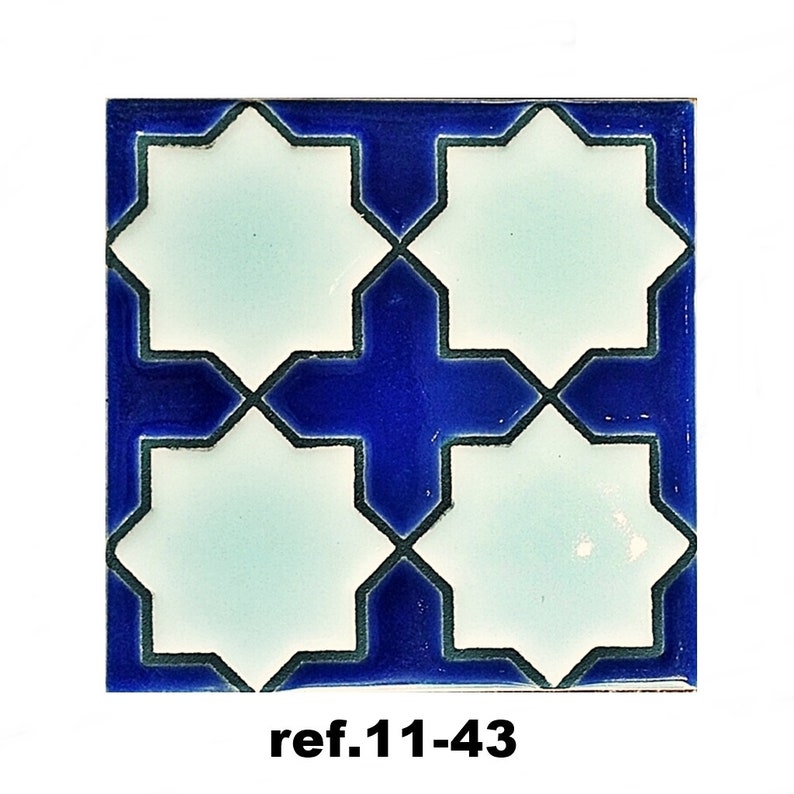 Azulejos de cerámica andaluza 11cm 4.3 , Spanish tiles for DIY, Decorative tiles, mosaic tiles, ceramic coasters, Spain wall tiles ref.11-43