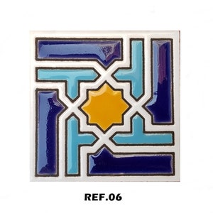 Azulejos de cerámica andaluza 7,5cm 3 , Spanish tiles for DIY, Decorative tiles, mosaic tiles, ceramic tiles, coaster, Spain tiles REF.06