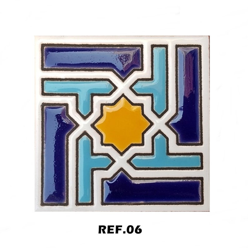 Azulejos de cerámica andaluza 7,5cm 3 , Spanish tiles for DIY, Decorative tiles, mosaic tiles, ceramic tiles, coaster, Spain tiles REF.06