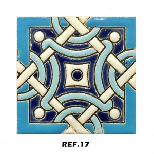 Carreaux de céramique andalous 7,5 cm 3, carreaux espagnols pour bricolage, carreaux décoratifs, carreaux de mosaïque, carreaux de céramique, dessous de verre, carreaux d'Espagne REF.17
