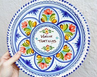 Großer „Omelett“-Teller zum Wenden – 30 cm. (12") - Spanische Tortillaschale - Tortilla-Keramikplatte - Traditionelle spanische Tortilla -