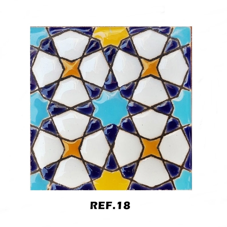 Carreaux de céramique andalous 7,5 cm 3, carreaux espagnols pour bricolage, carreaux décoratifs, carreaux de mosaïque, carreaux de céramique, dessous de verre, carreaux d'Espagne REF.18