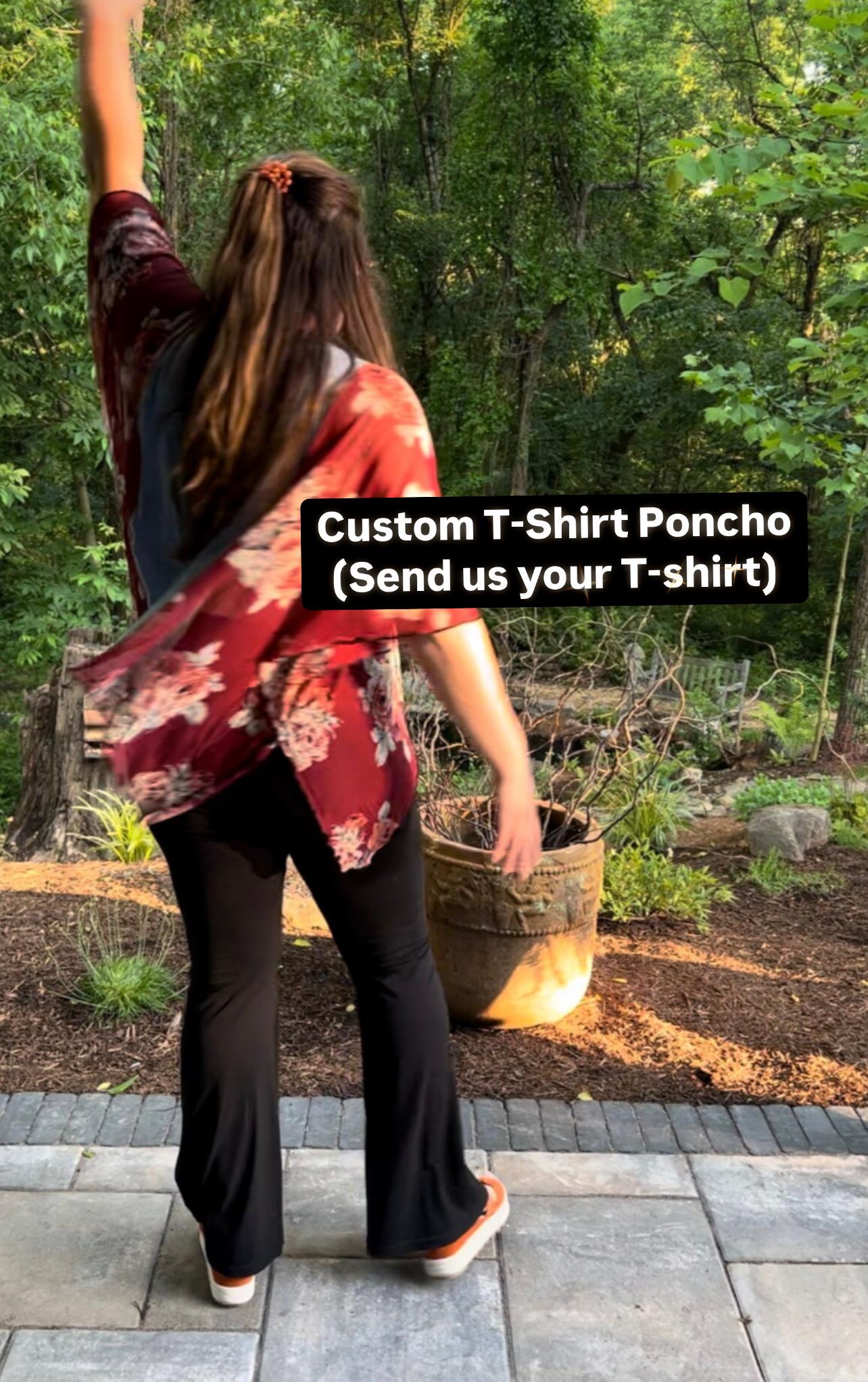 Band Shirt Poncho - Etsy