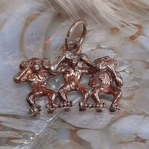 Vintage silver monkey charm