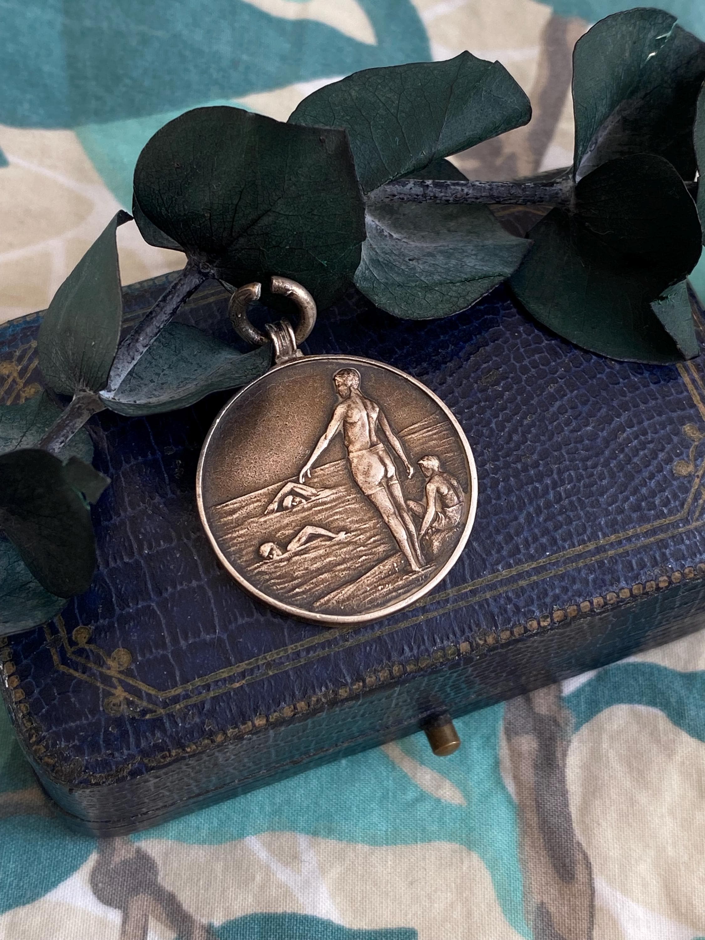 Antique Swim Medal Silver - Etsy