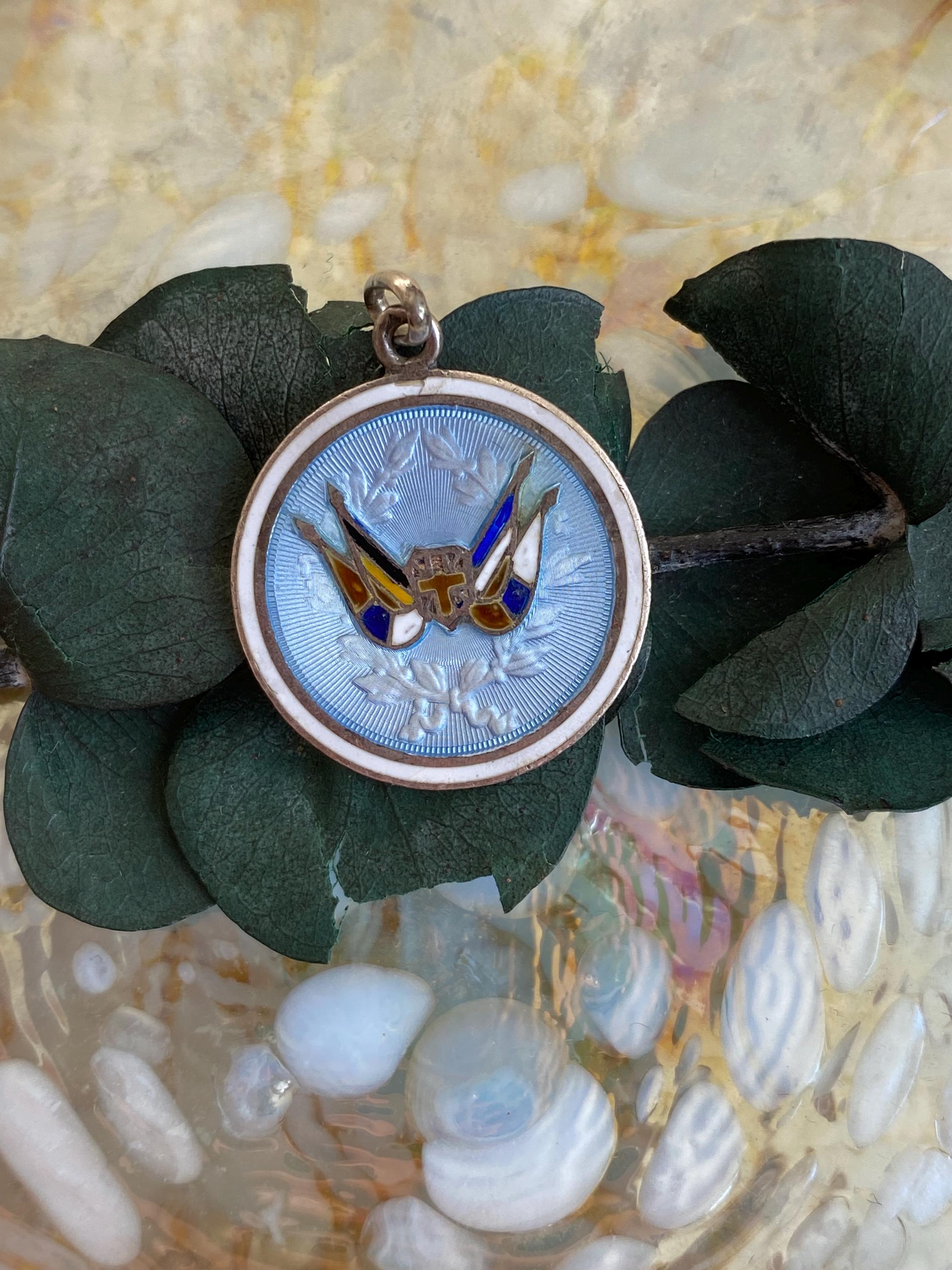 Pendentif Ancien Pilulier Avec Miroir - Argent 925 Guilloché Décor Floral - Occasion - Bijou Vintage