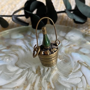 Vintage champagne bottle bucket charm pendant