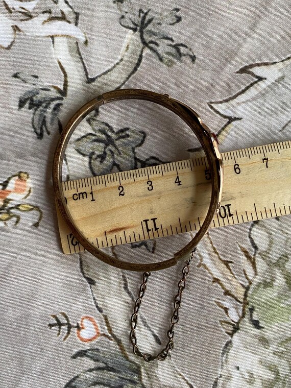 Antique Victorian ruby paste hinged bangle - image 9