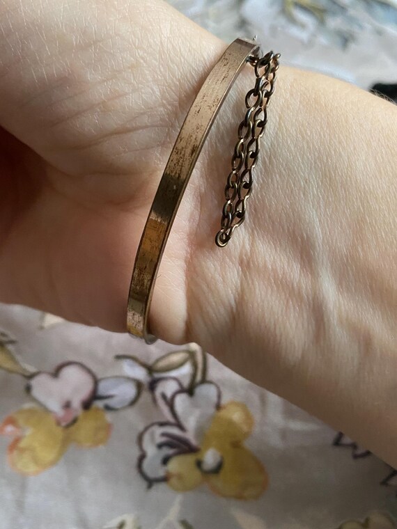 Antique Victorian ruby paste hinged bangle - image 6