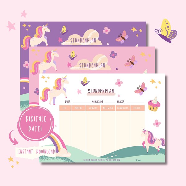 School Timetable Printable - Etsy
