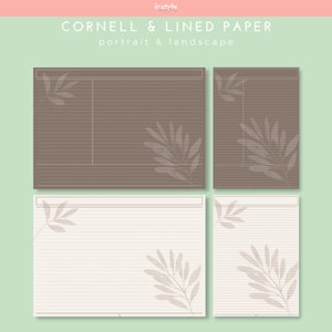 Lined & Cornell Paper Template | Goodnotes Digital Writing (PDF)