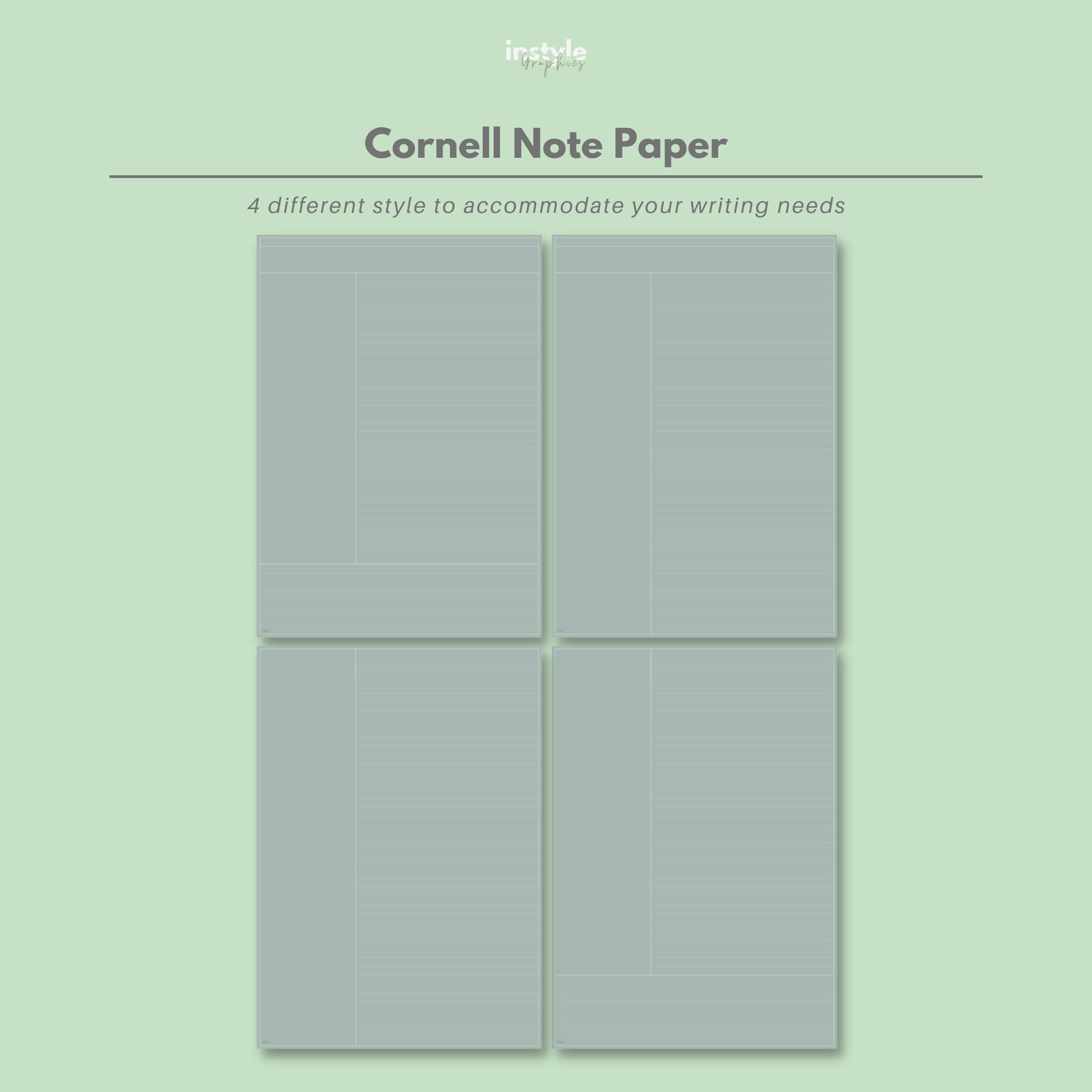 Connell Paper Minimalist Cornell Paper | Cornell Note-taking | Cornell Paper Template ...