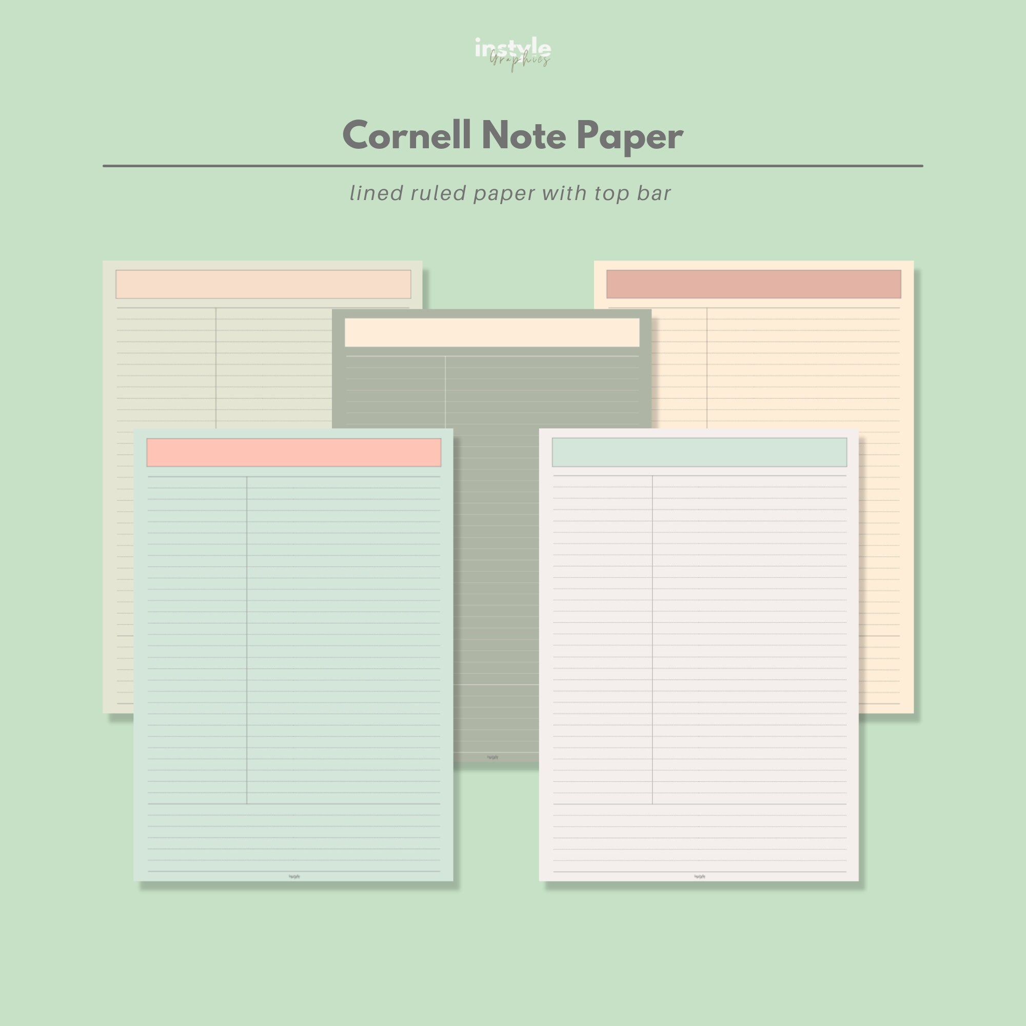 Cornell Note Paper Template | A4 Lined & Grid (PDF) - Etsy