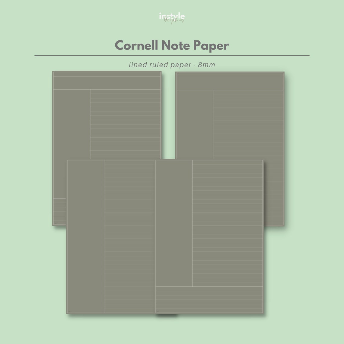 Connell Paper Minimalist Cornell Paper | Cornell Note-taking | Cornell Paper Template ...