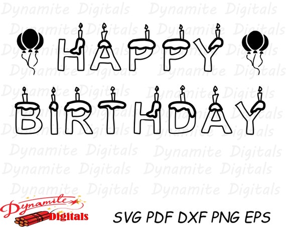 Download Happy Birthday Candles Happy Birthday Svg Birthday Svg Etsy