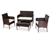 OSHION Outdoor Garden Patio Balcony Rattan Furniture Four-Piece-Set Brown