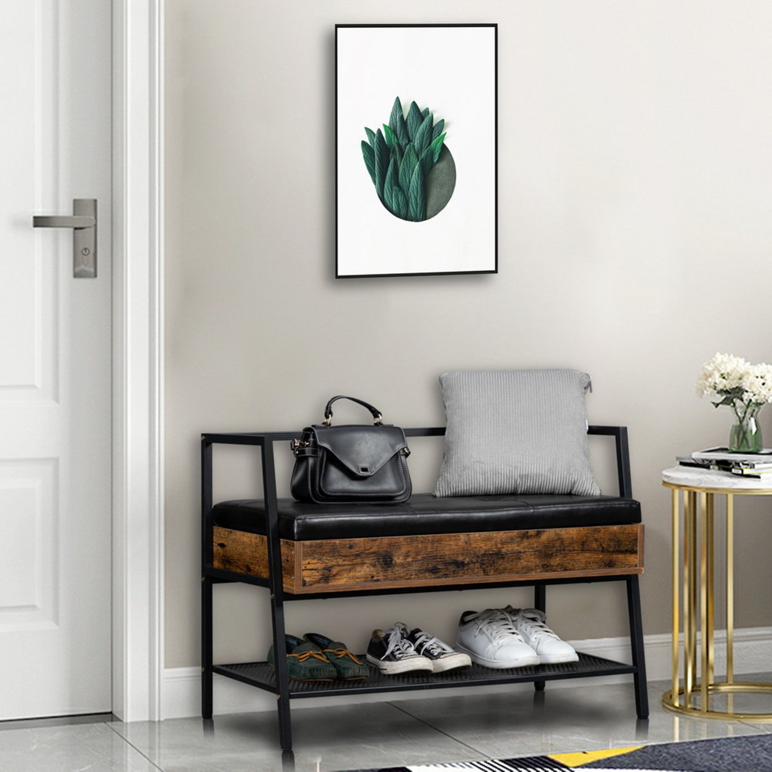 Banco de almacenamiento de zapatos Organizador de banco de | Etsy