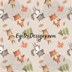Woodland animals seamless pattern. Digital pattern papers, scrapbooking. Boys seamless pattern, forest pattern, animal pattern, seamless