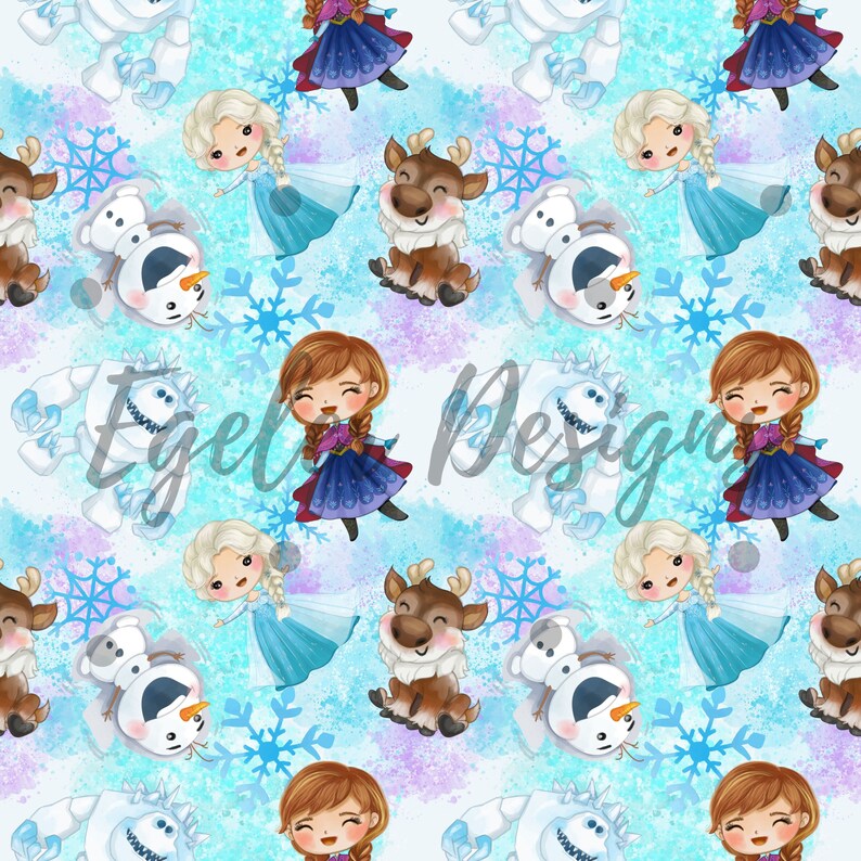 Elsa Ice Pattern Frozen Seamless Pattern, Seamless File, Frozen Digital Design, Seamless ...