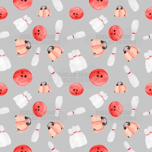 Seamless pattern, bowling pattern, sports pattern, seamless, pattern, digital download, png, scrapbooking, sports clipart, bowling clipart