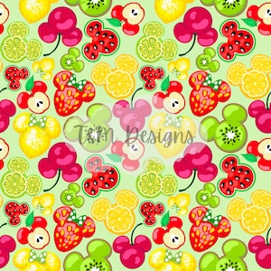 Magic Kingdom seamless pattern, seamless pattern, magic kingdom snacks, mouse fruit snack, seamless pattern, pattern paper, png, digital