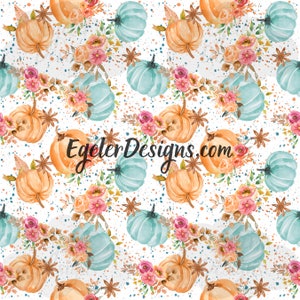 Seamless pattern, watercolor pumpkin, pattern, seamless, pumpkin pattern, watercolor flower pattern, digital download, scrapbooking, png