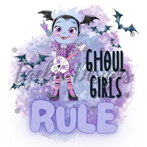 Ghoul girls png, vampire clipart, girly vampire png, digital download, magic kingdom clipart, helen clipart, jr vampire clipart, png