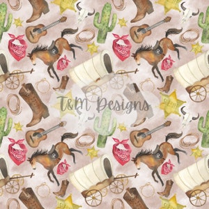 Wild west seamless pattern, cowboy pattern, seamless pattern, digital download, wild pattern, digital pattern papers, scrapbooking, 300 dpi