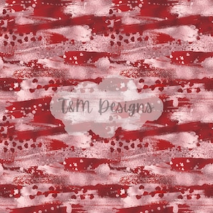 May include: A digital pattern with red and white brushstrokes, small hearts, and the text "I love". The design incorporates a textured, metallic effect, with the text "T&M Designs" overlaid in a cloud shape.