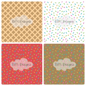padrões sem emenda de sorvete, cone de waffle sem costura, papéis de padrão de sorvete, papéis de waffle, padrões de sorvete de scrapbooking padrão sem emenda