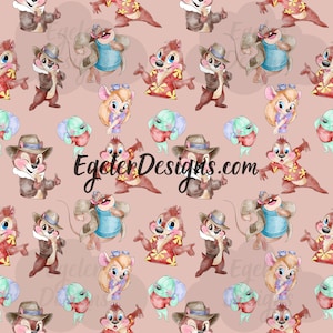 Naadloos patroon Chipmunk, naadloos Dale, naadloos chip, digitale download, naadloos Magic Kingdom, bestanden voor het afdrukken op stof, png