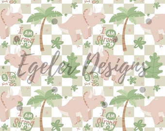Boho Floral Dinosaurs, Muted Dinosaur Pattern, Seamless, Digital Download Dinos, Pink Dino Pattern, Seamless Muted Pattern, PNG, Clipart