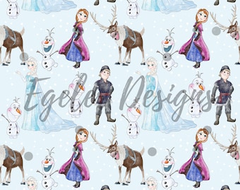 Seamless pattern, magic kingdom pattern, seamless, frozen pattern, seamless background, watercolor seamless, character pattern, digital png