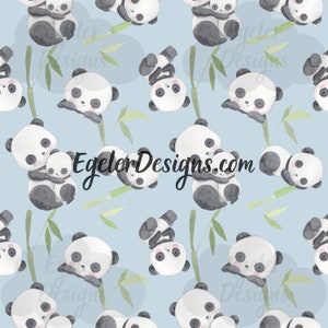Naadloos patroon, jongenspanda's, pandapatroon, jongenspatroon, patroonpapier, digitale download, digitale kunst, panda clipart, naadloze aquarel