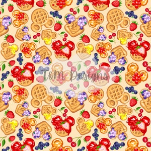 Magic Kingdom seamless, seamless pattern, pattern, magic kingdom snacks, mouse waffle snack, seamless pattern, pattern paper, png, digital