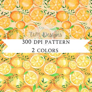 Sommer Muster, Aquarell digital, Aquarell Druck, Sommer Muster, digitaler Download, orange Clipart, Scrapbooking, nahtlos