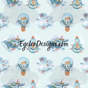 Seamless pattern, whale pattern, seamless ocean, pattern, seamless, digital download, scrapbooking, png, ocean clipart, whale clipart