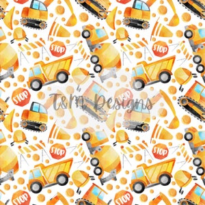 Construction seamless file, boy seamless pattern, dump truck pattern, seamless pattern, dump truck pattern, scrapbooking, pattern paper, png