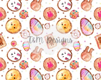 Easter donuts seamless pattern, donut seamless pattern, digital pattern paper, donuts, scrapbooking, easter seamless pattern, easter donuts