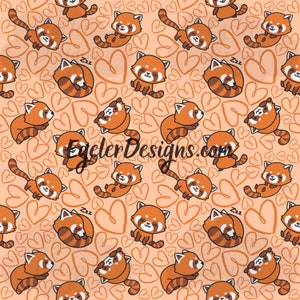 Motif transparent, clipart panda rouge, motif panda rouge, sans couture, motif, téléchargement numérique, motif animal, scrapbooking, png, sans couture