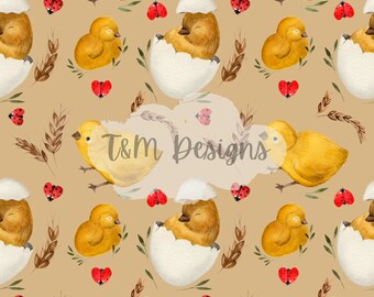 Easter chick seamless, pattern, digital download, Muted Easter art, clipart, png, svg, Easter sublimation, chicken png