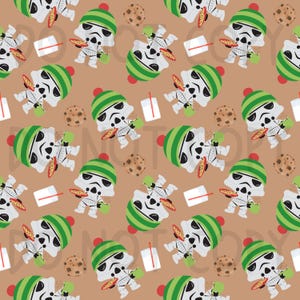 Space Wars Christmas Trooper Seamless Files, Christmas Pattern, Magic Kingdom Seamless, Storm Trooper, Digital Download, Seamless Art, PNG