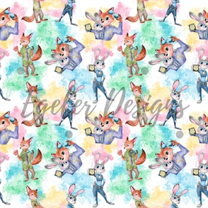 Modèle d&#39;amis de zoo, modèle sans couture, sans couture, modèle, modèle d&#39;aquarelle, scrapbooking, téléchargement numérique, animaux de tomia, png, pour le tissu