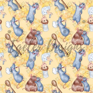 Magic kingdom seamless, rata pattern, watercolor seamless, digital download, scrapbooking, seamless background, character pattern, png
