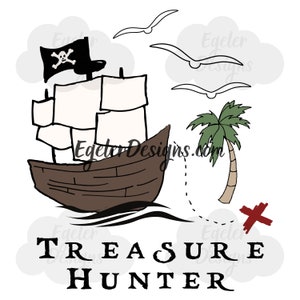 Schatzsucher png, Schatzsucher Sublimation, Clipart, Piraten Clipart, Pirate png, Sublimation, Schatzjäger Tee, digitaler Download