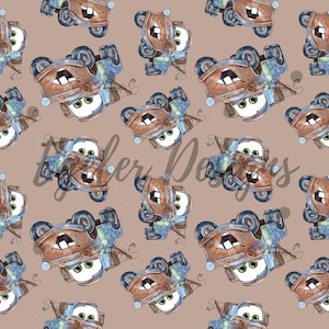 Magic Kingdom Seamless, cute car pattern, tow truck pattern, seamless pattern, scrapbooking, characters, png, car friends