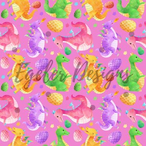 Dragon digital paper, printable dragons, wall art, seamless pattern, mythical creatures, nursery pattern, girly dragon digitals, png
