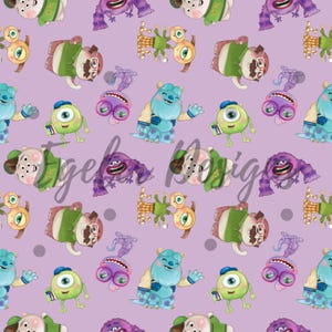 Monsters inc,monsters seamless Pattern,Seamless Pattern,Digital Paper,Digital,Paper,Seamless,Design,Clipart,Printable,Pattern,sully monsters